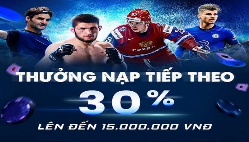 Khuyến mãi FCB8 - Nhận ngàn quà tặng hấp dẫn từ sự kiện 2 Nạp Tiền Lần 2 Nhận 30% Giá Trị Tiền Nạp Tối Đa 15 Triệu
